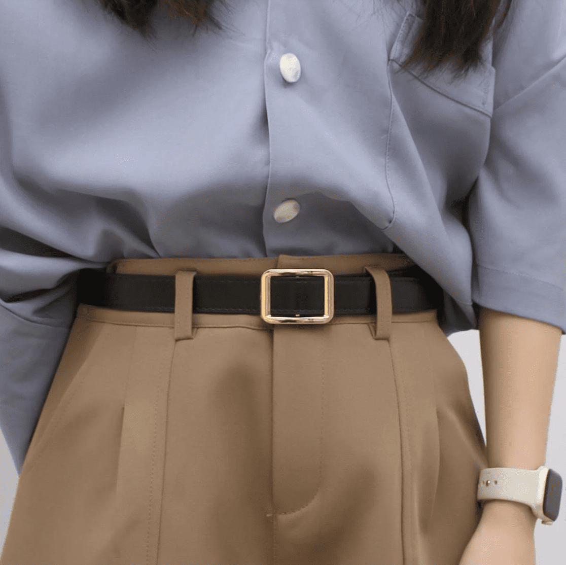 SHEIN Women Square Buckle Belt – Black