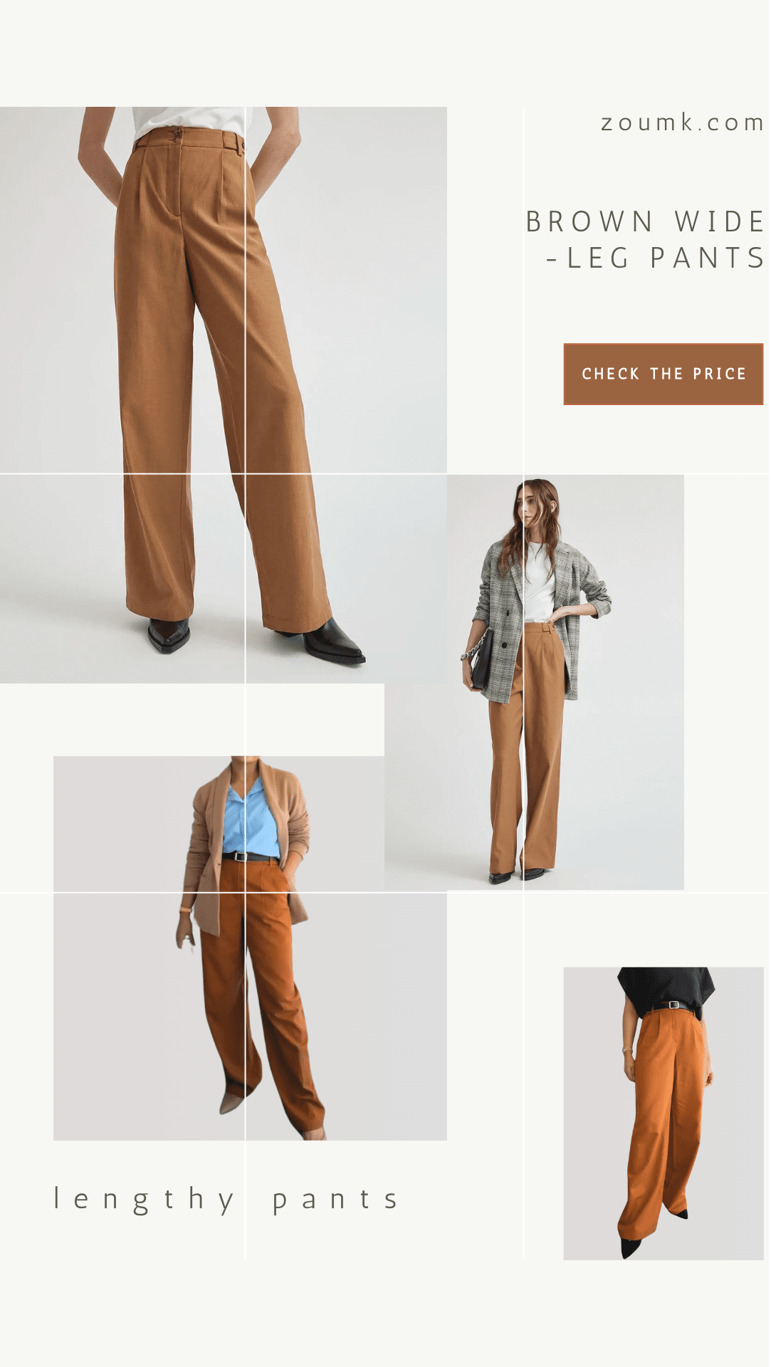 RW&CO Brown Wide-Leg Pants
