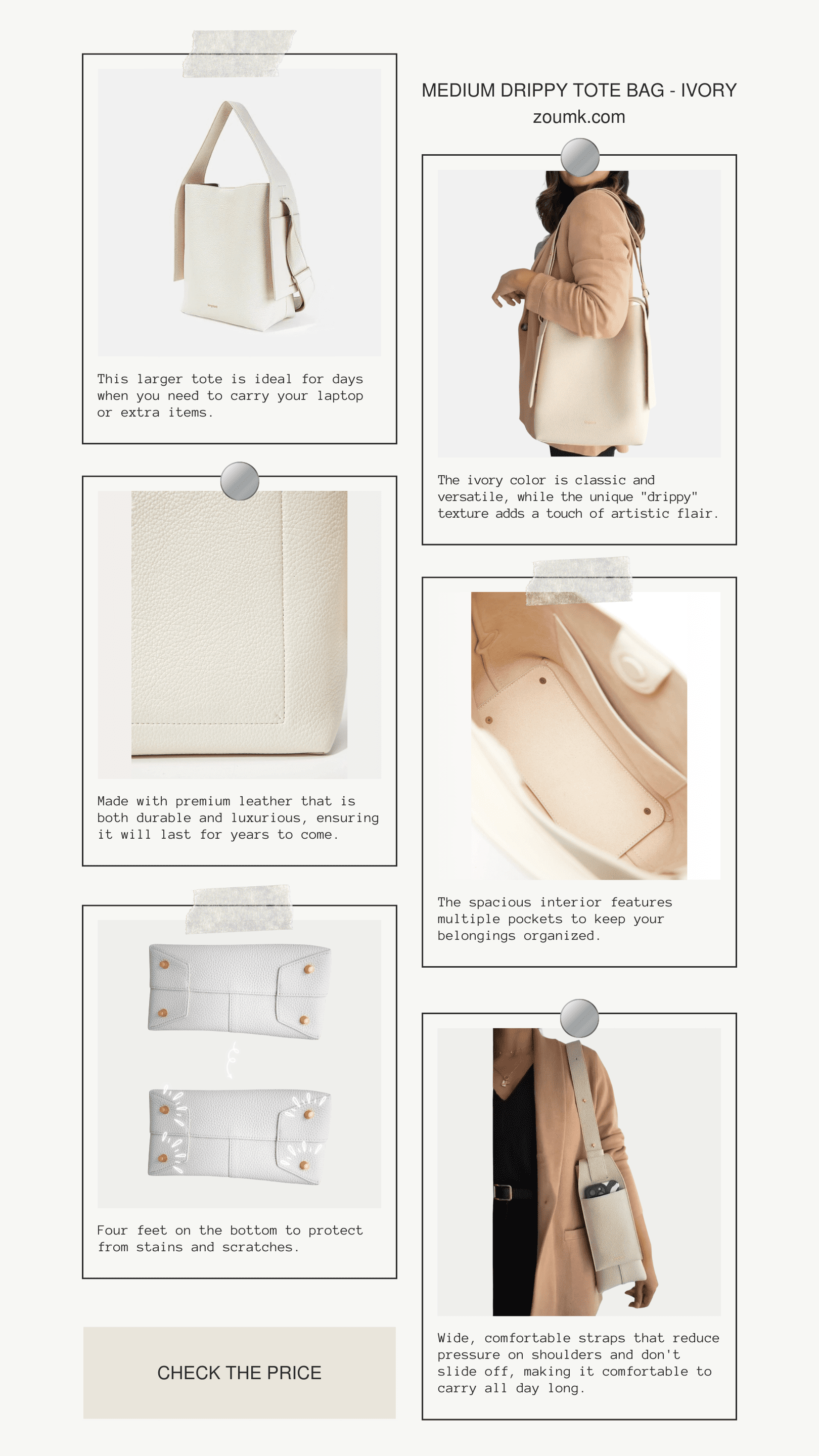 SONGMONT Medium Drippy Tote Bag (vegan leather)