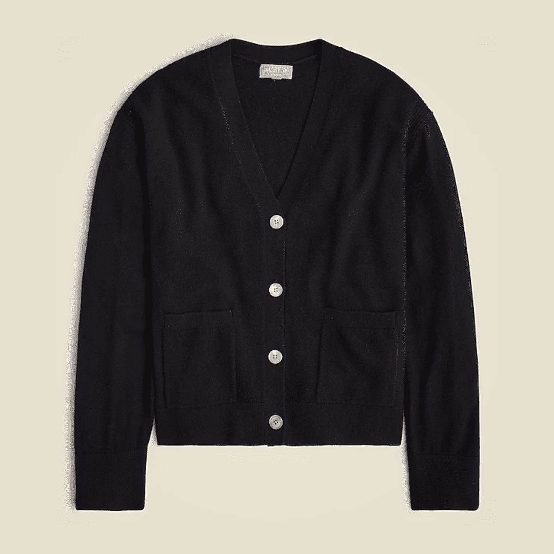 J.CREW Cashmere Patch-Pocket Cardigan Sweater