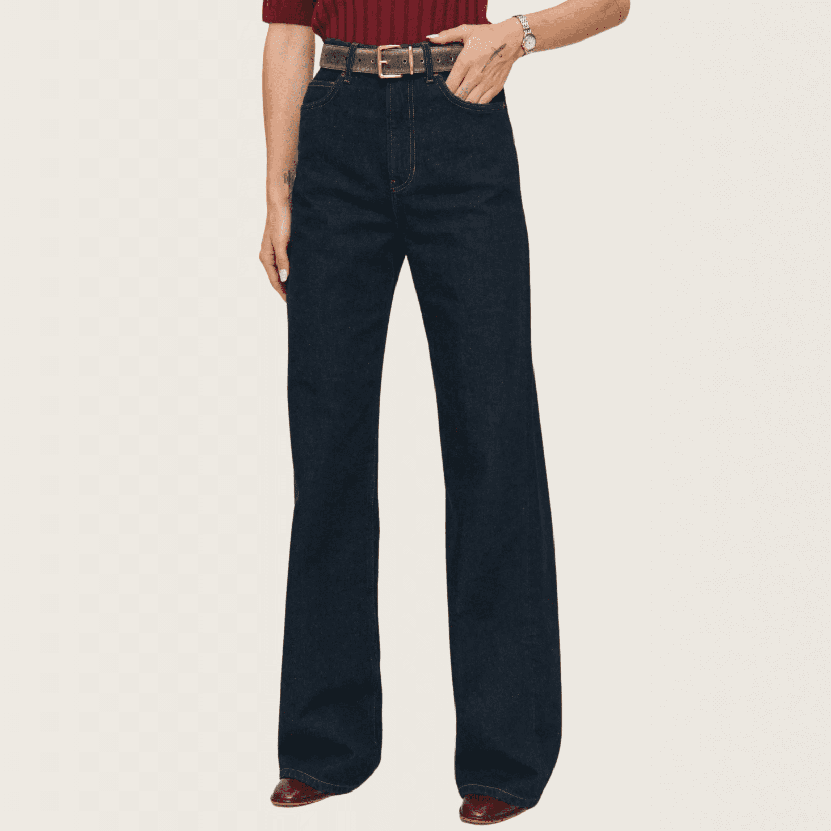 REFORMATION Cary High Rise Slouchy Wide Leg Jeans