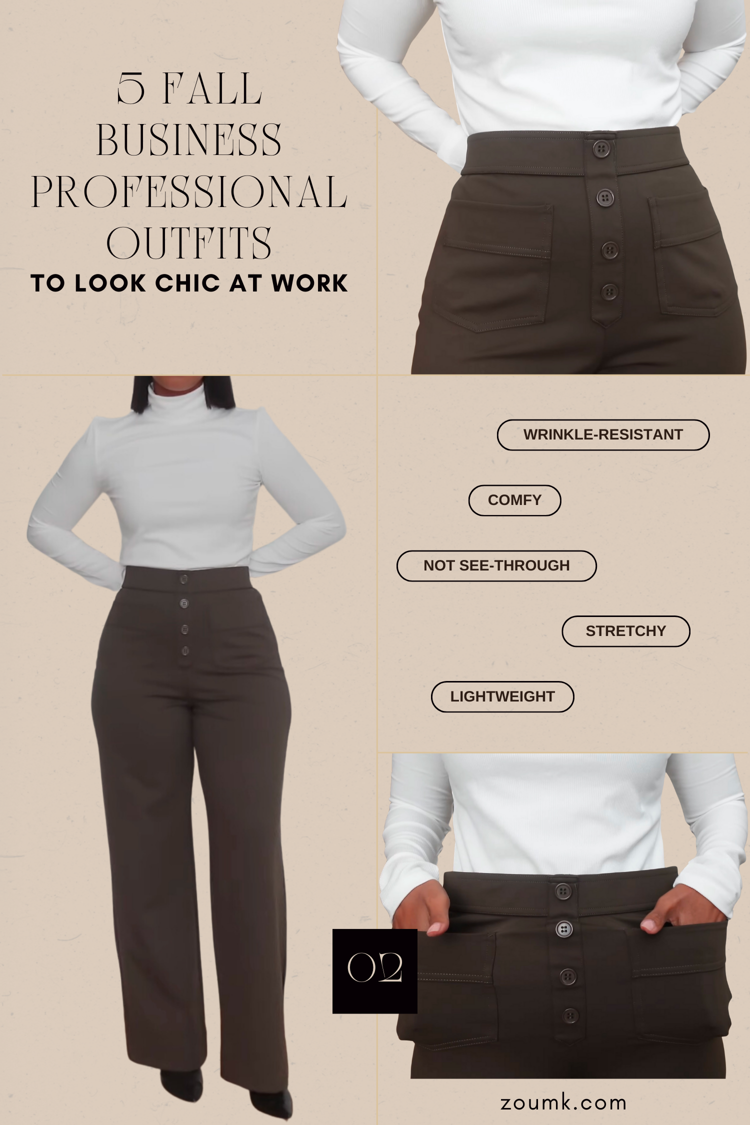 5 Fall Business Professional Outfits to Look Chic at Work – Without Trying! #2. Halara Haul: Affordable Chic for Every Body 🤍 You need to try these amazing pieces from Halara! This brand seamlessly blends activewear with everyday pieces, making it perfect for creating versatile business professional outfits. Why Halara Rocks – Size range from XS to 4X (hello, inclusivity! 👏) – Affordable prices that won’t break the bank – Quality materials that feel luxurious The Perfect Combo – Ribbed turtleneck top: Lightweight, not see-through, and perfect for layering – High-waisted straight-leg pants: Comfy yet chic Let me tell you, when I first slipped on these Halara pieces, I felt like I was wearing my favorite pajamas – but I looked like I was ready to lead a board meeting. It's that good! And who says you can't look like a million bucks without spending it? Halara proves that affordable business professional outfits can still turn heads!