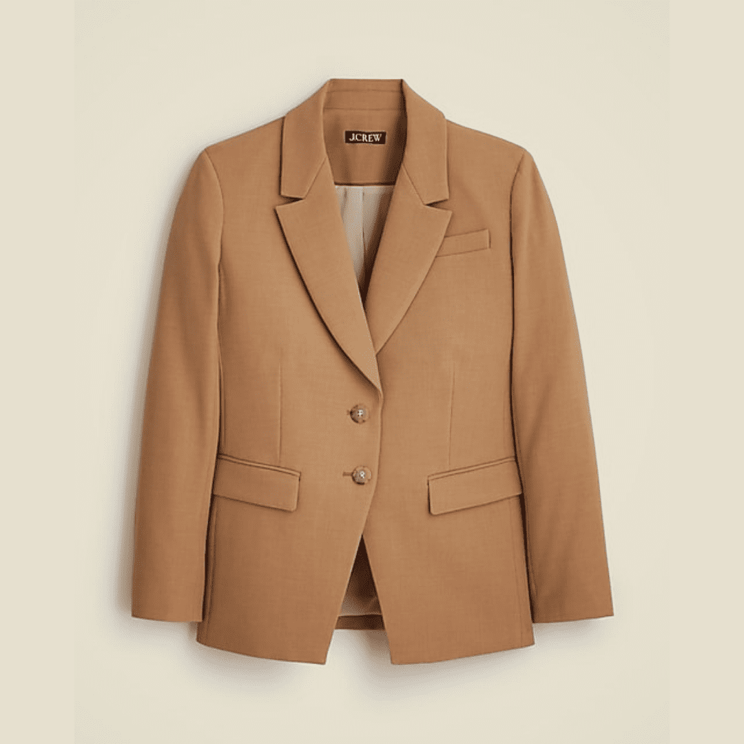 5 Styling Tips & 19 Outfit Ideas to Elevate Your Casual Work Outfits (Without Spending More). J.CREW Madelyn Blazer In Four-Season Stretch - Hthr Burnished Saddle
