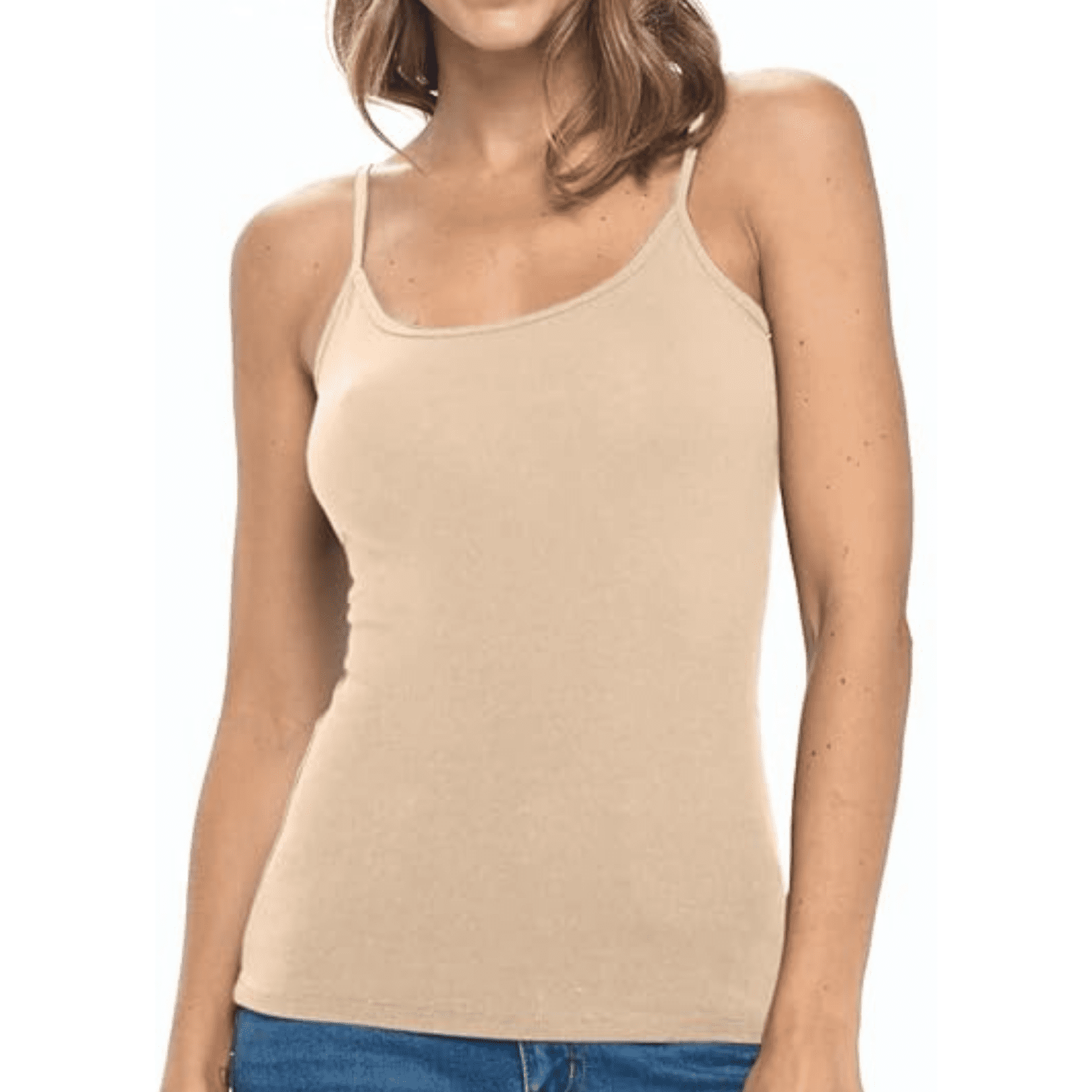 5 Styling Tips & 19 Outfit Ideas to Elevate Your Casual Work Outfits (Without Spending More). AMAZON | NATURAL UNIFORMS Camisole Tank Top-Breathable Cotton Stretch - Sand