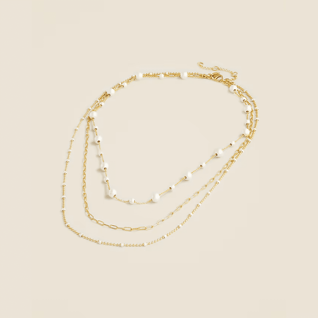 5 Styling Tips & 19 Outfit Ideas to Elevate Your Casual Work Outfits (Without Spending More). J.CREW Dainty Gold-Plated Layered Necklace