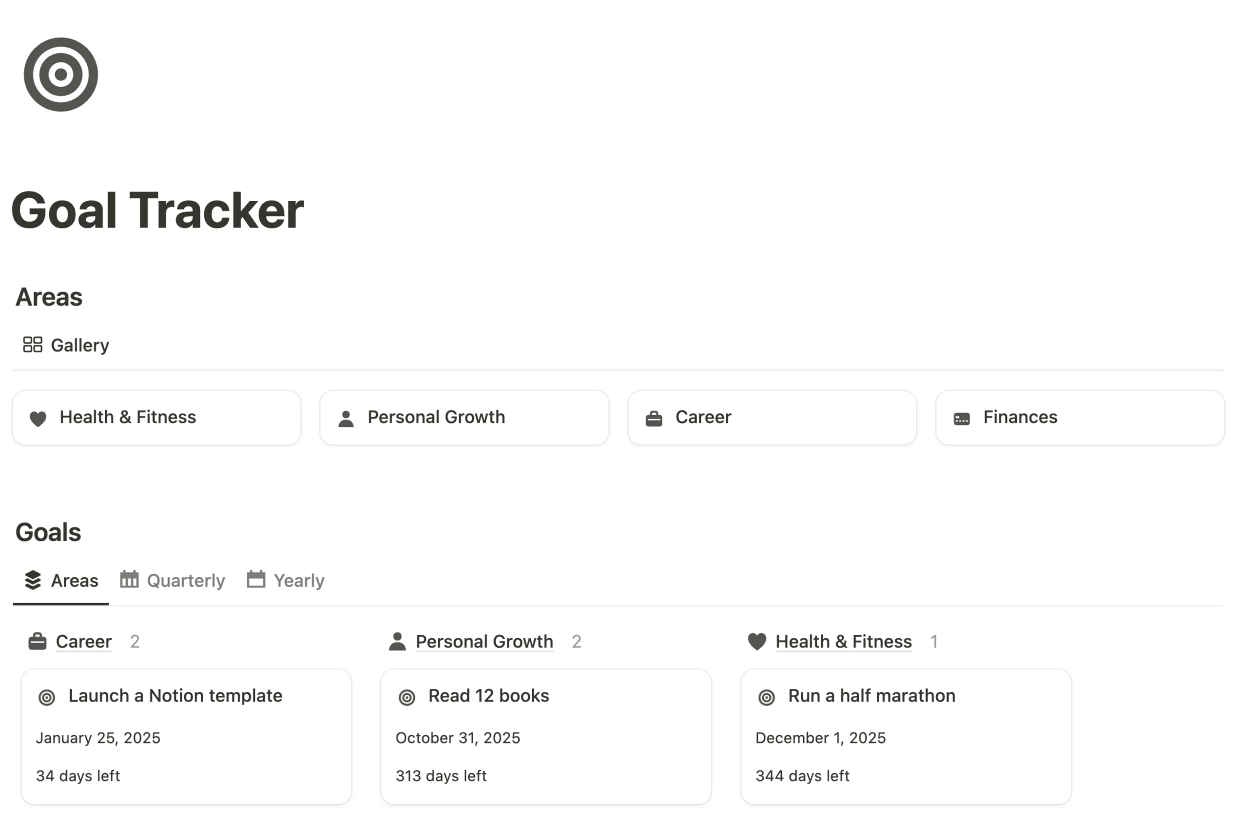 GUMROAD | EASLO | Goal Tracker Notion template Set goals and measure your progress