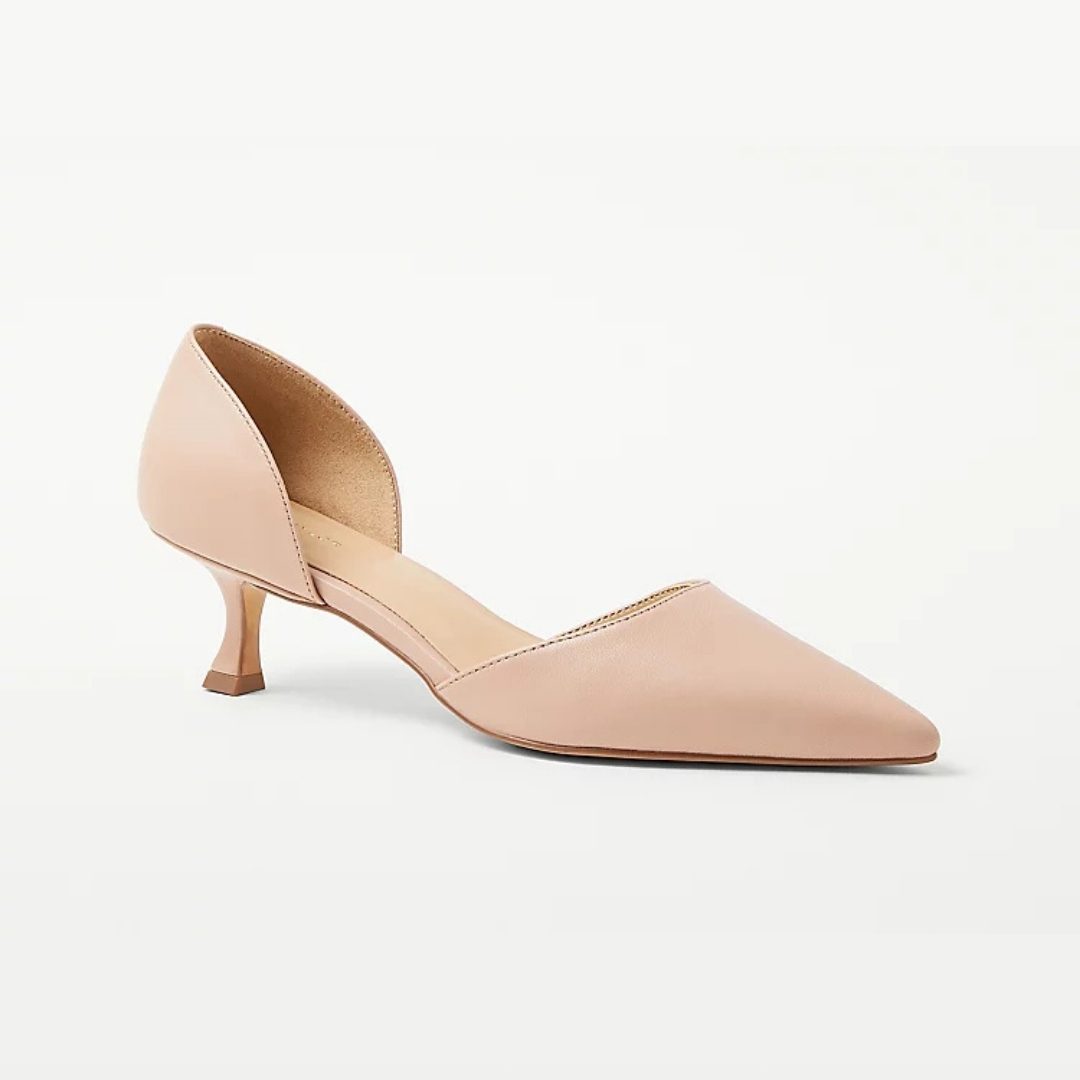 ANN TAYLOR Leather D'Orsay Pumps – Soft Blush