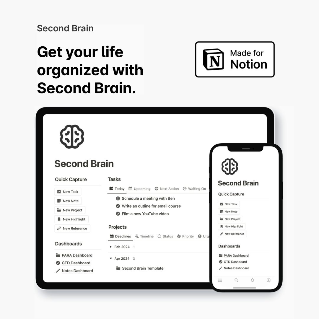 GUMROAD | EASLO | Second Brain Get your life organized with second brain Notion template