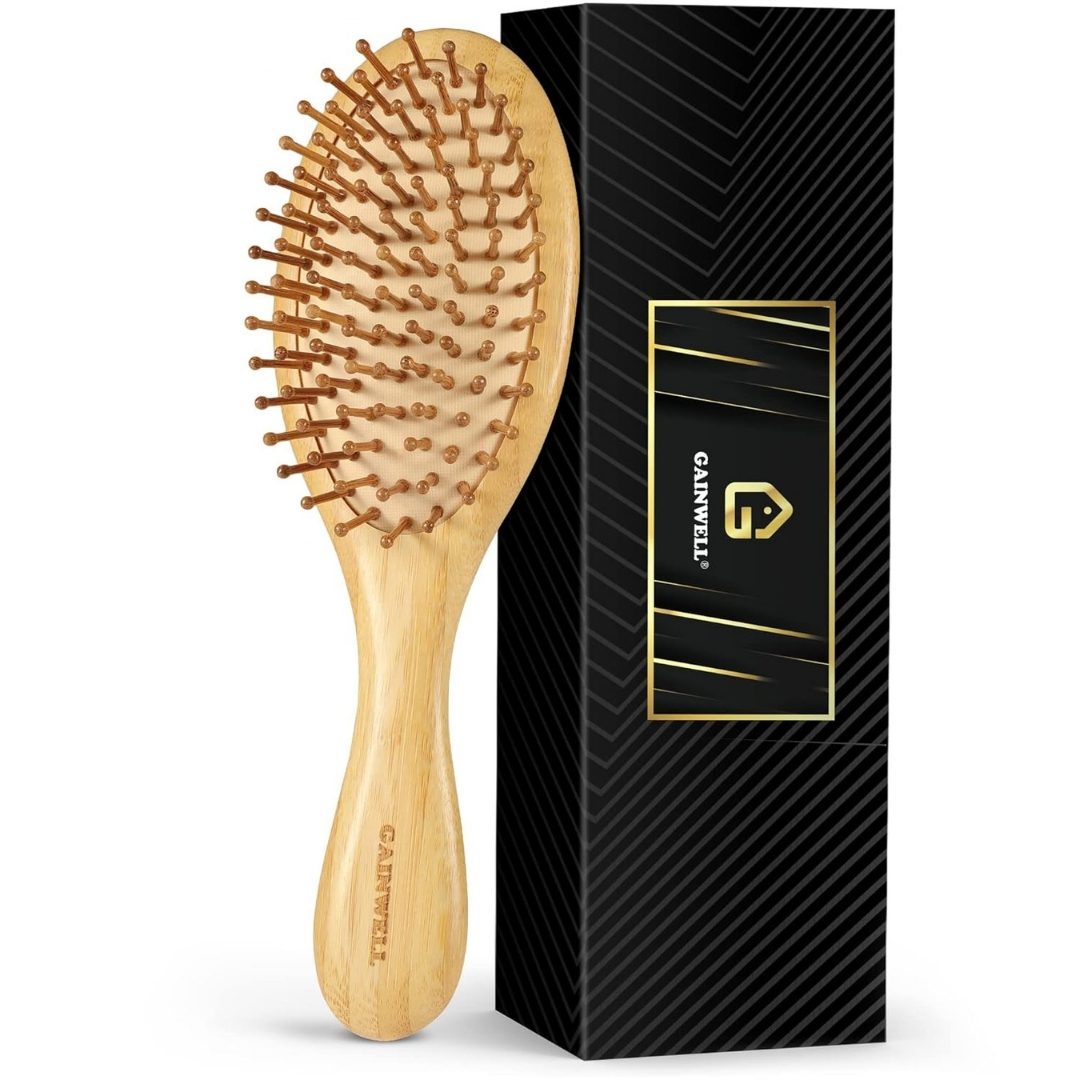AMAZON | GAINWELL | Bamboo Hair Brush for Hair Growth, ... – Original Round Bristle