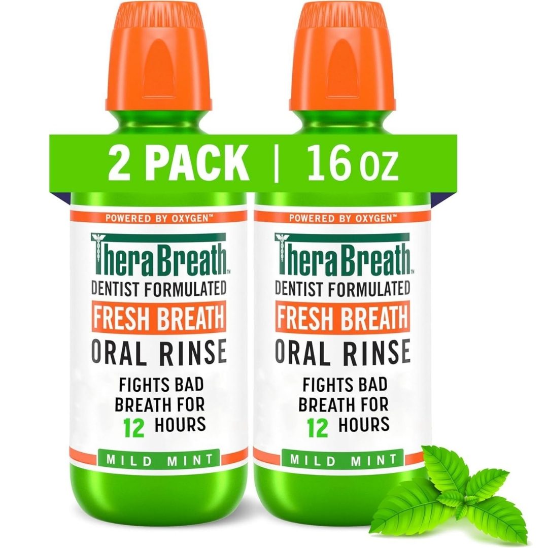 AMAZON | THERABREATH | Anticavity Fluoride Mouthwash, Sparkle Mint, Dentist Formulated, 16 Fl Oz (2-Pack)