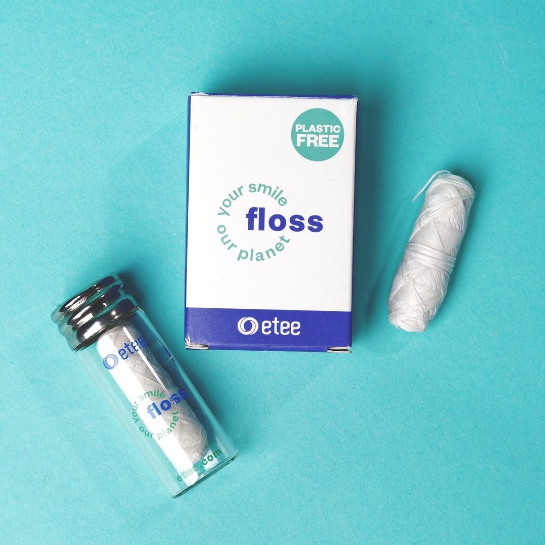 ETSY | ETEESHOP | Gently Minted Waxed Silk Dental Floss | Glass tube | Plastic-Free | Eteeshop - your one stop zero waste shop