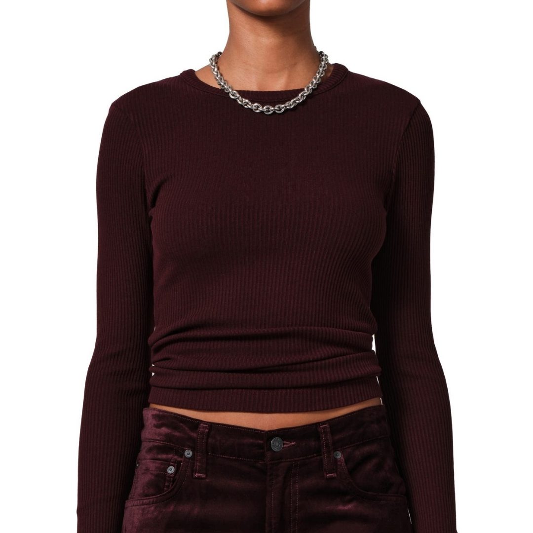 NORDSTROM | CITIZENS OF HUMANITY | Bina Rib Crewneck Sweater – Burgundy