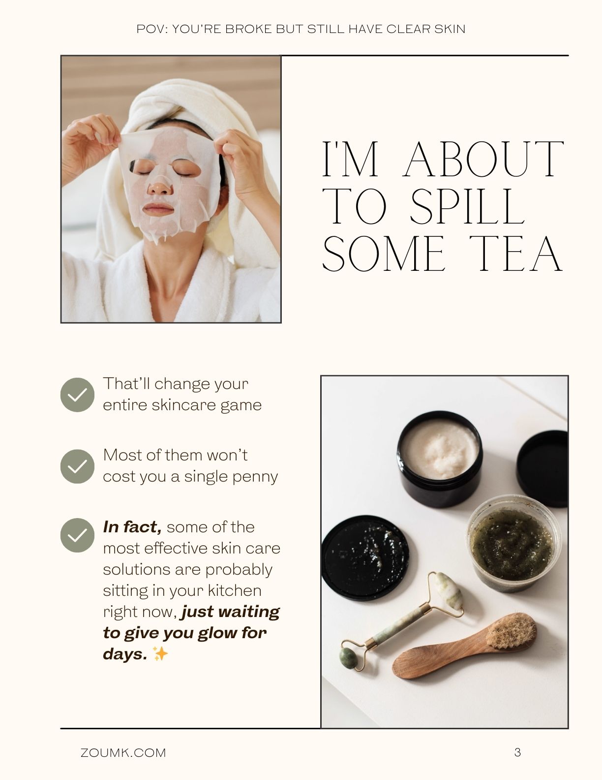 POV You’re broke but still have CLEAR SKIN, & now people DEMAND you to spill the tea. (15 Dirt CHEAP DIY Skin Care Tips for Acne) zoumk.com